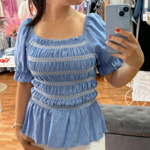 Blusa engomado azul